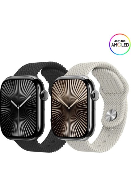 HK11 Pro Max Orıjınal Yeni Seri Güçlu Batarya Amoled Ekran Akıllı Saat Çift Kordonlu fırsatları