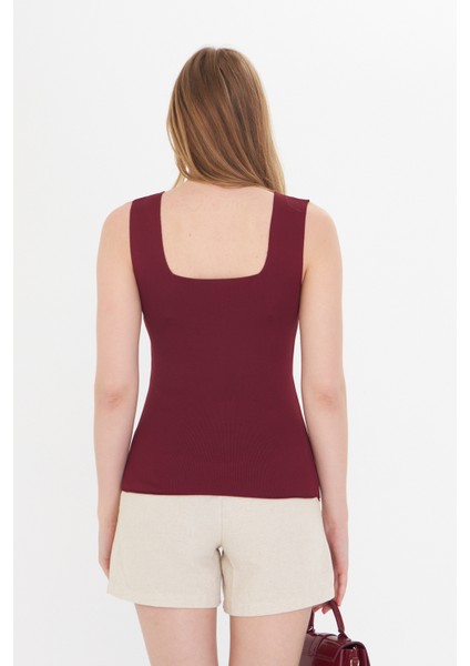 Kadın Kolsuz Kalın Askılı Ince Yazlık Kare Yaka Triko Atlet indirimleri