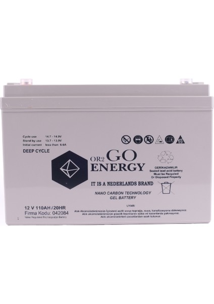 OR2GO Energy 12V 110Ah Jel Akü OV Serisi Uzun Ömürlü fiyatları