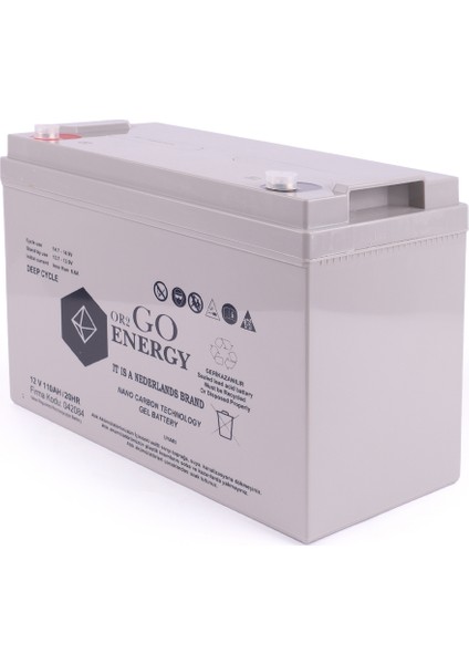 OR2GO Energy 12V 110Ah Jel Akü OV Serisi Uzun Ömürlü modelleri