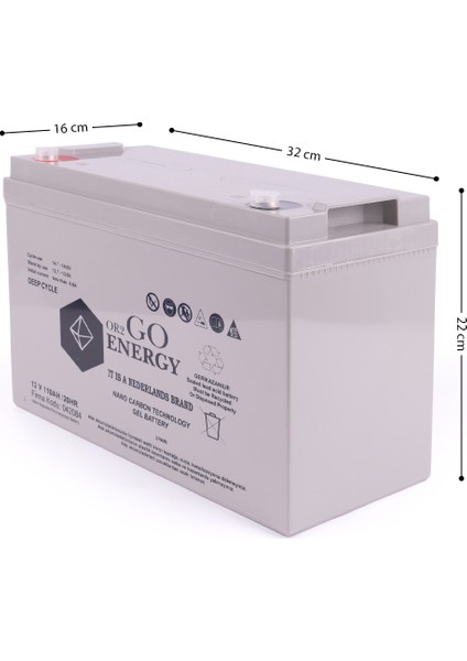 OR2GO Energy 12V 110Ah Jel Akü OV Serisi Uzun Ömürlü fırsatları