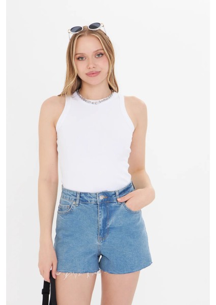 Beyaz Kadın Premium Doku Fitilli Pamuklu Atlet fiyatları