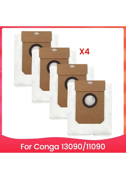 Conga 13090 Için Conga 11090 Yedek Parçalar Büyük Kapasiteli Toz Torbası Yedek Vakum Torbası 4 Adet (Yurt Dışından)