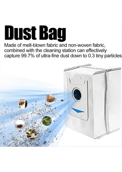 8pcs Ecovacs Için Toz Çantası Deebot X5 Pro/x5 MAX/X5/X2S Robotik Vakum Süpürge Yedek Parçaları Değiştirme Çöp Toz Torbaları (Yurt Dışından) fırsatları