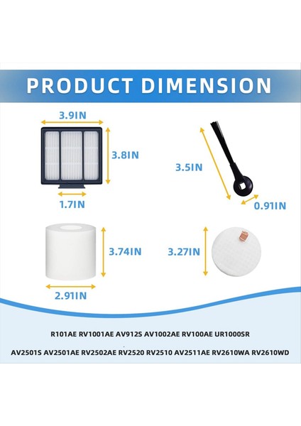 Filtre Değiştirme Parça Aksesuarları Köpekbalığı Iq R101AE Için Uyumlu RV1001A RV100AE AV912S AV1002AE (Yurt Dışından) fiyatları