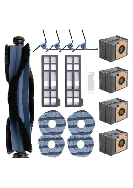 Eufy X10 Pro Omni Robot Vakum Yıkanabilir ve Yeniden Kullanılabilir Ana Yan Fırça Hepa Filtre Mop Bez Tuz Torbaları (Yurt Dışından)