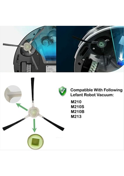 20PCS Lefant M210B M213S M210S M210 M213 Robotik Elektrikli Süpürge Mop Padleri Hepa Filtre Yan Fırçaları (Yurt Dışından) indirimleri