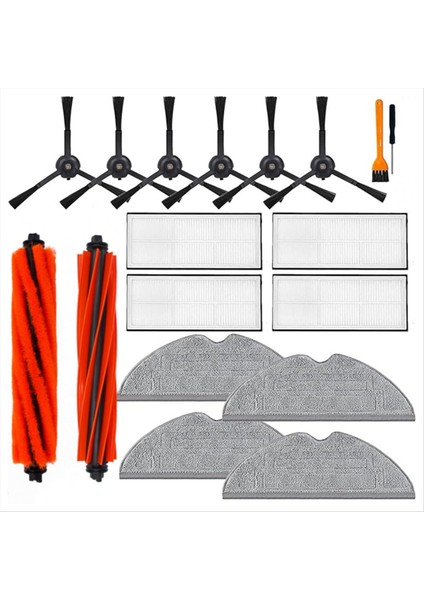 18PCS Roborock S8/ S8+/ S8 Plus/ S8 Pro Ultra Robot Vakum Ikili Ana Fırça Yan Fırlat (Yurt Dışından)