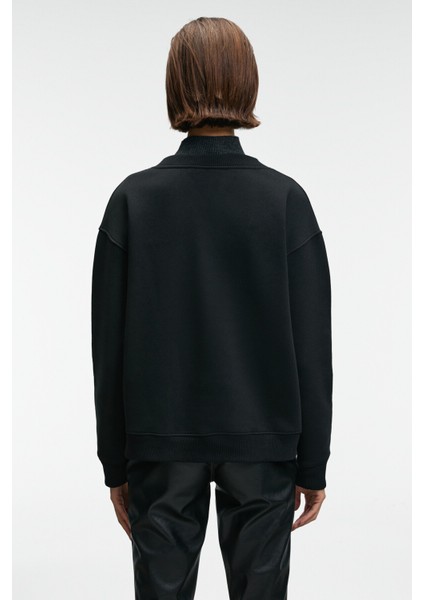 ARINEL Kadın V Yaka Regular Fit Siyah Sweatshirt indirimleri