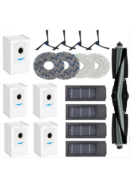 Ecovacs Deebot Için Uyumlu Yedek Parçalar X2 Omni Vakum Süpürge Ana Fırça Yan Fırça Filtre Mop Bez Toz Torbaları (Yurt Dışından)