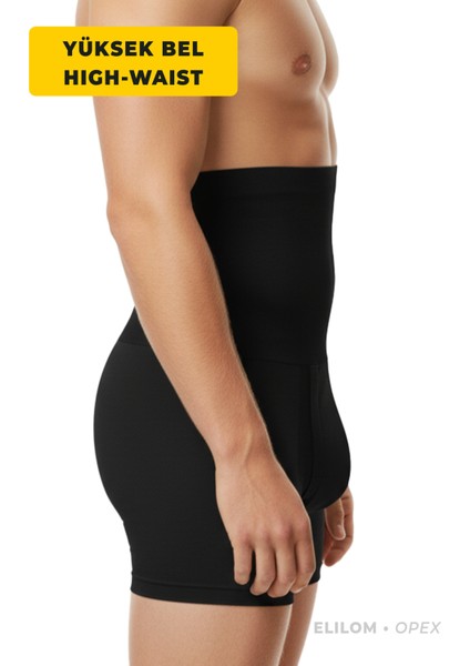 Opex Bel ve Göbek Korse Boxer – Yüksek Bel, Karın Toparlayıcı ve Sıkılaştırıcı, Siyah