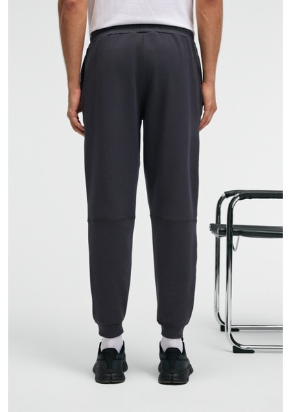 GELIDO Erkek Beli Lastikli Manşetli Paça Kordonlu Karyoka Dikişli Baskılı Antrasit Eşofman Altı