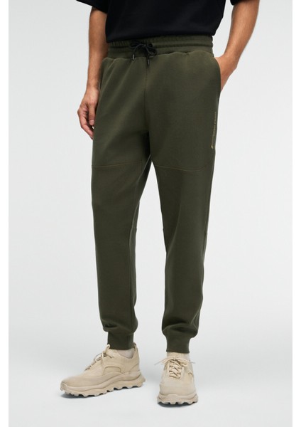 GELIDO Erkek Beli Lastikli Manşetli Paça Kordonlu Karyoka Dikişli Baskılı Haki Eşofman Altı fırsatları