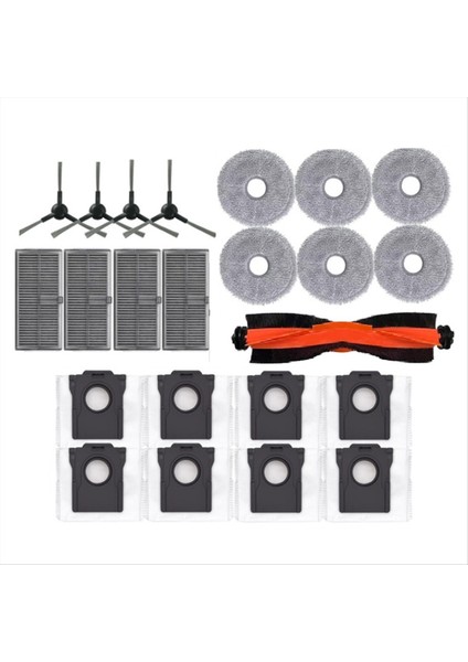 Dream L10S Için 23PCS Pro Ultra Isı Vakum Temizleyici Aksesuarları Ana Yan Fırça Filtre Mop Bez Toz Torbası Yedek Parçalar (Yurt Dışından)