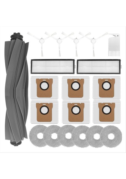 Dreame Tech Için Aksesuar Kiti L10S Ultra /L10 Ultra Robot Vakum Ana Fırça Hepa Filtre Yan Fırça Paspası Toz Torbaları (Yurt Dışından)