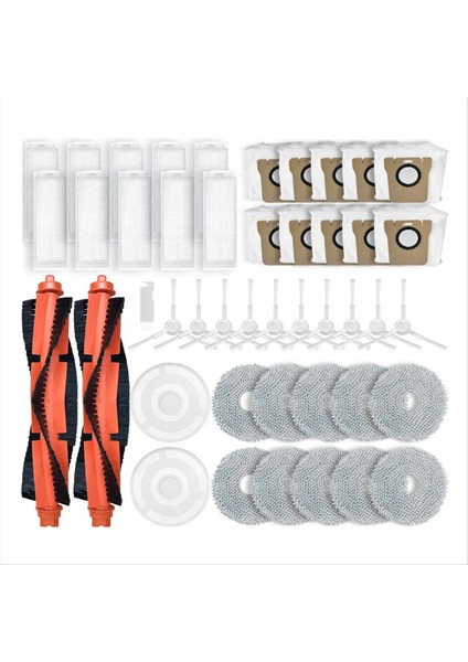 Xiaomi Mijia M30 Pro Yedek Yedek Parçalar Aksesuarları Ana Yan Fırça Hepa Filtre Mop Bez Toz Torbaları (Yurt Dışından)