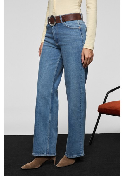 DUNA Kadın %100 Pamuk Straıght Fıt Denim Mavi Jeans modelleri