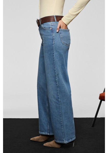 DUNA Kadın %100 Pamuk Straıght Fıt Denim Mavi Jeans fırsatları