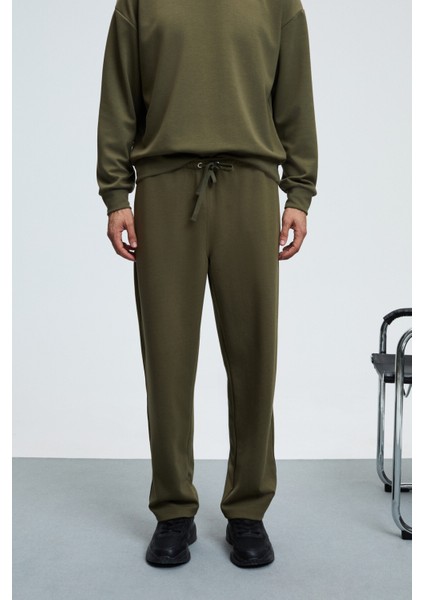 GRIFFIN Erkek Kordonlu Beli Lastikli Metal Kuş Gözü Detaylı Haki Eşofman Altı fiyatları