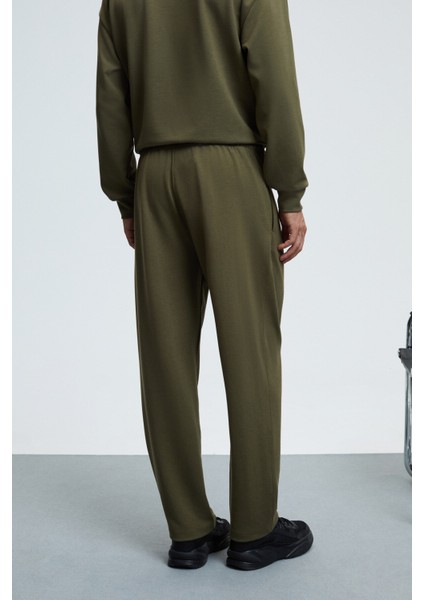 GRIFFIN Erkek Kordonlu Beli Lastikli Metal Kuş Gözü Detaylı Haki Eşofman Altı indirimleri