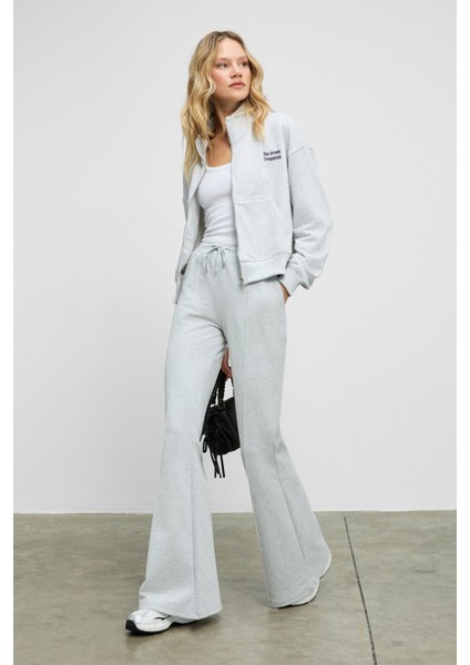 TORINA Kadın Nakış Detaylı Fermuarlı Çift Cepli Relax Grimelanj Ceket fırsatları