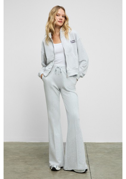 TORINA Kadın Nakış Detaylı Fermuarlı Çift Cepli Relax Grimelanj Ceket indirimleri