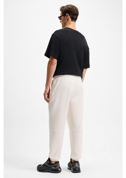 BORLAND Erkek Beli Lastikli Kordonlu Yanları Cepli Relaxed Fit Ekru Eşofman Altı indirimleri