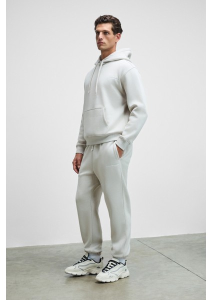 MARSHALLHOODIE Erkek Pamuklu İçi Polarlı Nakışlı Relaxed Gri Eşofman Takımı fiyatları