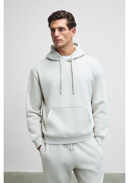 MARSHALLHOODIE Erkek Pamuklu İçi Polarlı Nakışlı Relaxed Gri Eşofman Takımı modelleri