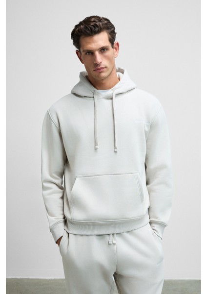 MARSHALLHOODIE Erkek Pamuklu İçi Polarlı Nakışlı Relaxed Gri Eşofman Takımı fırsatları