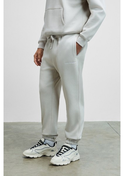 MARSHALLHOODIE Erkek Pamuklu İçi Polarlı Nakışlı Relaxed Gri Eşofman Takımı indirimleri