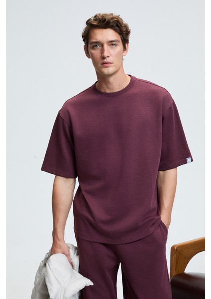 BARNABY Erkek Kolu ve Pantolon Cebi Süs Etiket Detaylı Yuvarlak Yaka Bordo Alt-Üst Takım fiyatları