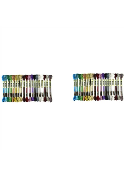 38PCS Metalik Nakış Skein Iplikleri Çok Renkli Nakış Floss Pırıltılı Nakış Iplik Çapraz Dikiş Iplik (Yurt Dışından)