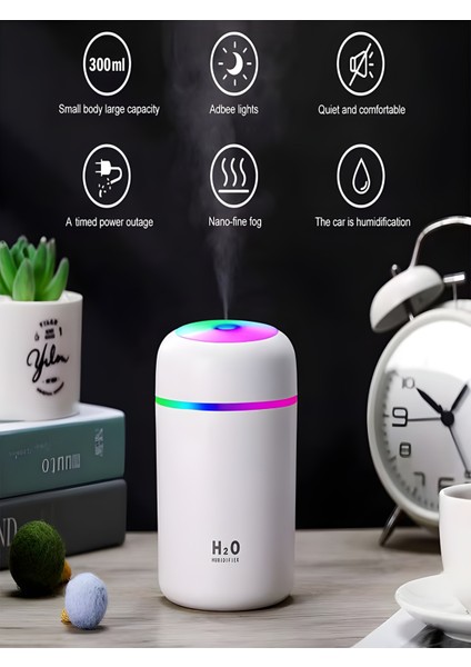 Humidifier 300 ml Ulrasonik Hava Nemlendirici Buhar Makinesi ve Aroma Difüzörü modelleri