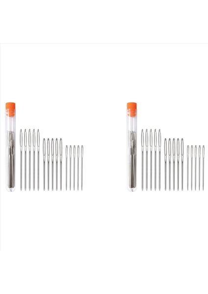 Şeffaf Tüpte 2x Darning Iğnesi Büyük Göz Dikiş Iğnesi Yün Tığ Işi ve Iplik Örgü Için Iğne Iğnesi (Yurt Dışından)