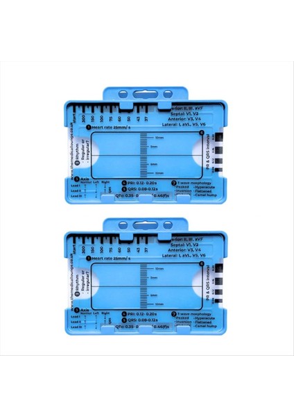 2pcs Ekg 7 Adım Cetvel Ekg 7 Ekg/ekg Yorumlama Ekg Cetvel Taşınabilir Ekg Değerlendirme Aracı Ekg Kartı (Yurt Dışından)