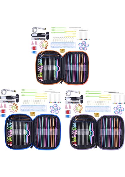 100PCS Iplik Örgü Iğne Dikiş Araçları ile Tığ Işlemci Kanca Seti Örgü Dikiş Diya El Sanat Araçları Kiti (Mavi) (Yurt Dışından) fiyatları