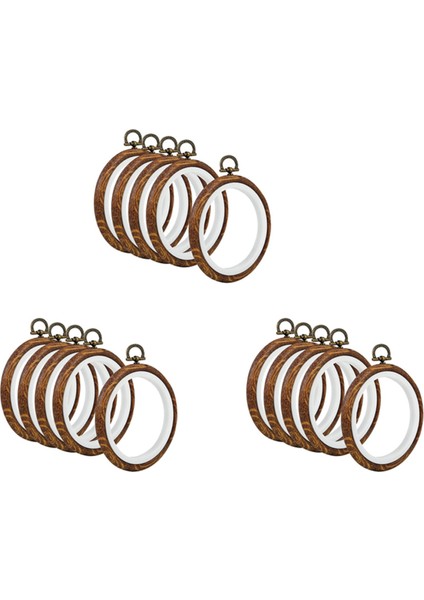 15 Adet Nakış Çemberleri Taklit Edilen Ahşap Nakış Dairesi Yuvarlak Ekran Çerçeve Çemberi Sanat Zanaat Dikiş ve Asılı (Yurt Dışından)