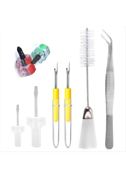 Dikiş Makinesi Temizleme Kiti 8 Adet Dikiş Makinesi Onarım Aletleri Dikiş Makinesi Için Çift Başlı Fırça (Yurt Dışından)