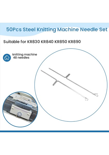 50PCS Çelik Örgü Makinesi Iğne Seti KR830 KR840 KR850 KR890 (Yurt Dışından) indirimleri