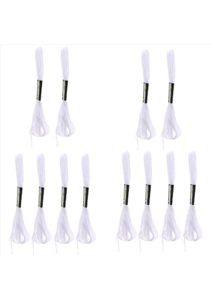 12X Beyaz Çapa Çapraz Iğne Pamuk Nakış Ipliği Diş Ipi Skeins Dikiş Zanaat (Yurt Dışından) fiyatları