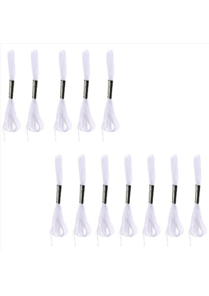 12X Beyaz Çapa Çapraz Iğne Pamuk Nakış Ipliği Diş Ipi Skeins Dikiş Zanaat (Yurt Dışından) modelleri