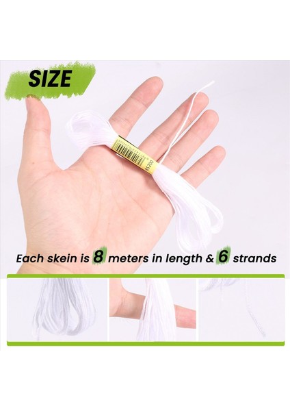 12X Beyaz Çapa Çapraz Iğne Pamuk Nakış Ipliği Diş Ipi Skeins Dikiş Zanaat (Yurt Dışından) fırsatları