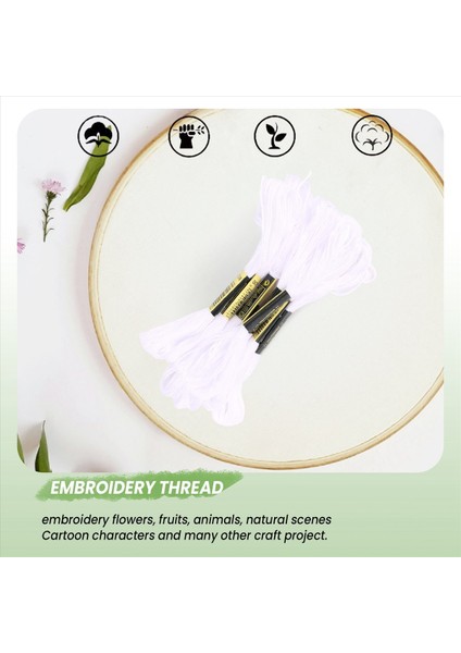 12X Beyaz Çapa Çapraz Iğne Pamuk Nakış Ipliği Diş Ipi Skeins Dikiş Zanaat (Yurt Dışından) indirimleri