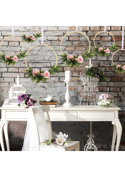 12 Adet Ahşap Bambu Çiçek Çember Seti Macrame Craft Hoop Halkaları Dıy Çelenk Dekoru Dream Catcher (Yurt Dışından) fırsatları