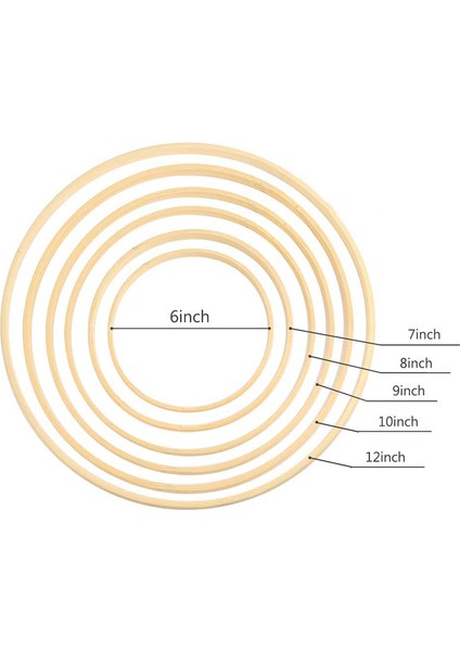 12 Adet Ahşap Bambu Çiçek Çember Seti Macrame Craft Hoop Halkaları Dıy Çelenk Dekoru Dream Catcher (Yurt Dışından) indirimleri