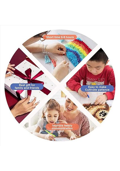 2x Mandal Kanca Halı Kitleri Dıy Tığ Işi Iplik Halıları Yetişkinler Için Renk Öncesi Bastırılmış Desen Tasarımı ile Kanca Kiti (Cat) (Yurt Dışından) indirimleri