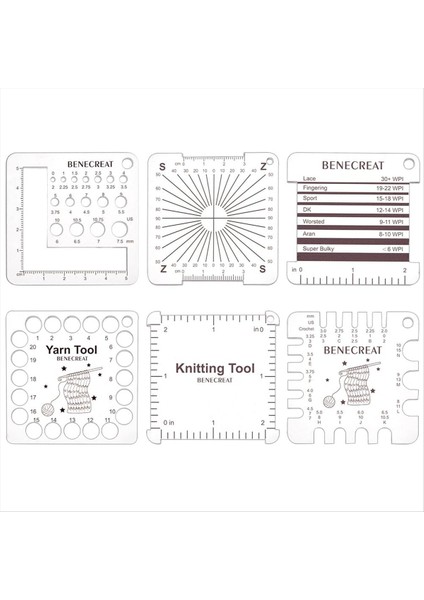 6 Stil Akrilik Örgü Gösterge Yöneticileri Tığ Işi Kanca ve Iplik Sargısı Iplik Iplikleri Için Kılavuz Örgü Aleti (Yurt Dışından)