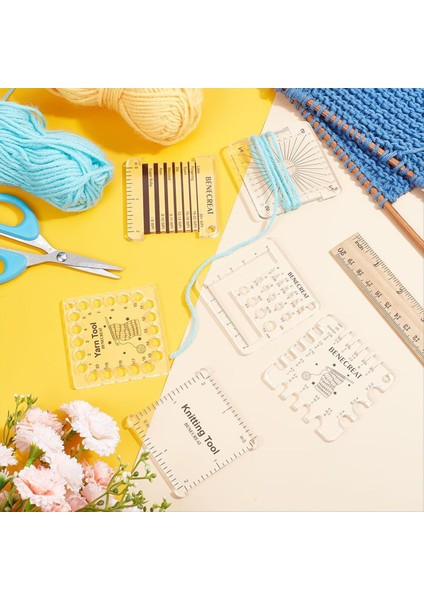 6 Stil Akrilik Örgü Gösterge Yöneticileri Tığ Işi Kanca ve Iplik Sargısı Iplik Iplikleri Için Kılavuz Örgü Aleti (Yurt Dışından) indirimleri