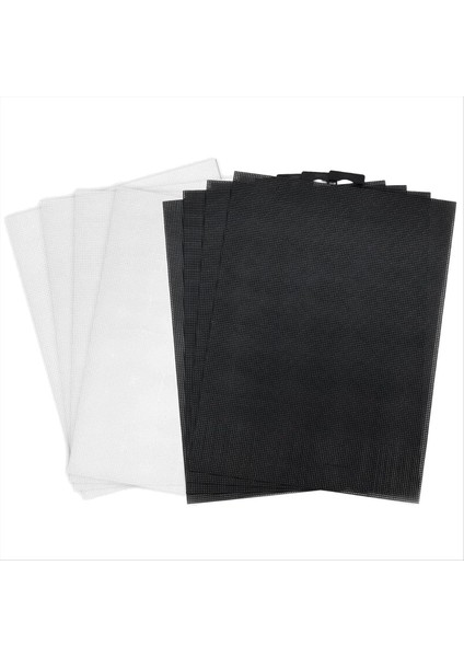 8 Pcs 14 Ct Plastik Örgü Tuval Sayfaları Plastik Örgü Nakış Üretimi Için Plastik Örgü Tabakalar (28CMX21CM Siyah Beyaz) (Yurt Dışından)